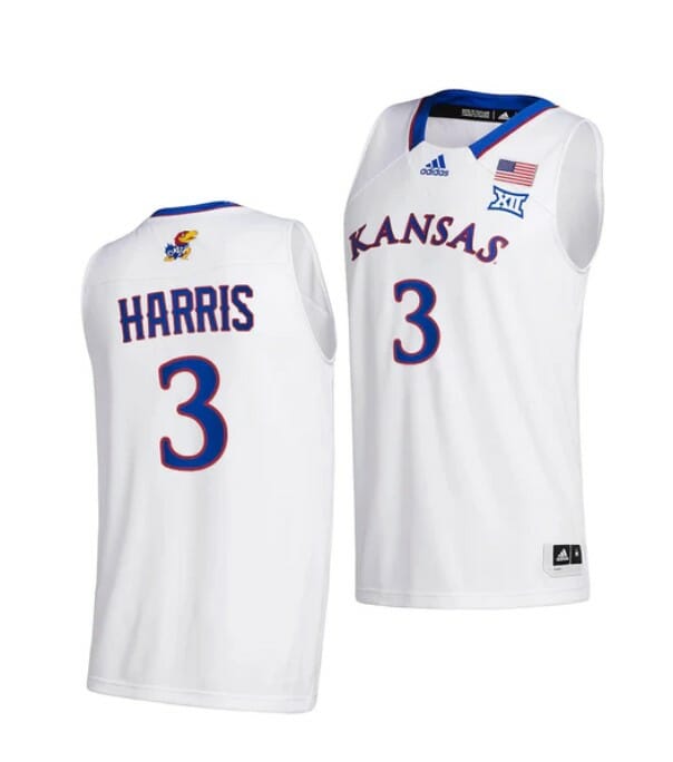 Men's #3 Dajuan Harris Jr Jersey Kansas Jayhawks College Basketball Jerseys White 2021 6 Men's #3 Dajuan Harris Jr Jersey Kansas Jayhawks College Basketball Jerseys White 2021
