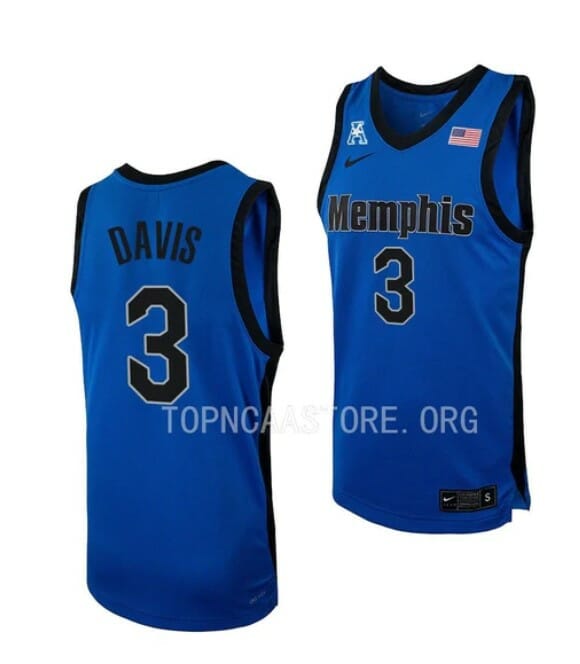 Men's #3 Kendric Davis Jersey Memphis Tigers College Basketball Jerseys Blue 6 Men's #3 Kendric Davis Jersey Memphis Tigers College Basketball Jerseys Blue
