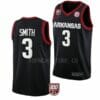 Men's #3 Nick Smith Jersey Arkansas Razorbacks College Basketball Jerseys Black