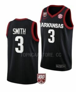 Men's #3 Nick Smith Jersey Arkansas Razorbacks College Basketball Jerseys Black