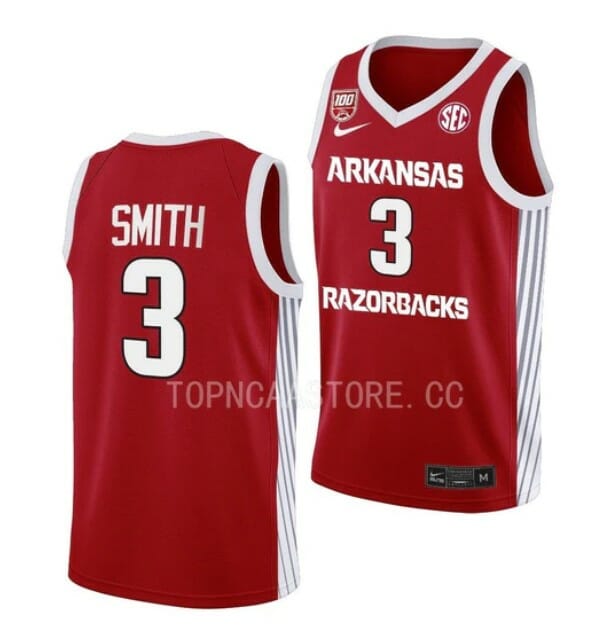 Men's #3 Nick Smith Jersey Arkansas Razorbacks College Basketball Jerseys Red 6 Men's #3 Nick Smith Jersey Arkansas Razorbacks College Basketball Jerseys Red