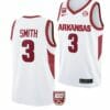 Men's #3 Nick Smith Jersey Arkansas Razorbacks College Basketball Jerseys White 2 Men's #3 Nick Smith Jersey Arkansas Razorbacks College Basketball Jerseys White