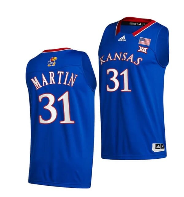 Men's #31 Cam Martin Jersey Kansas Jayhawks College Basketball Jerseys Blue 2022 6 Men's #31 Cam Martin Jersey Kansas Jayhawks College Basketball Jerseys Blue 2022