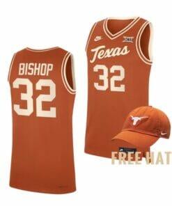 Men's #32 Christian Bishop Jersey Texas Longhorns College Basketball Jerseys Orange Throwback