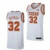 Men's #32 Christian Bishop Jersey Texas Longhorns College Basketball Jerseys White