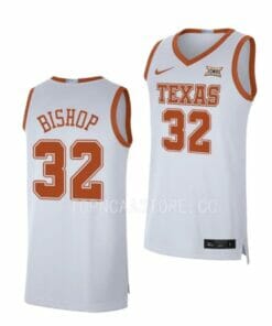 Men's #32 Christian Bishop Jersey Texas Longhorns College Basketball Jerseys White