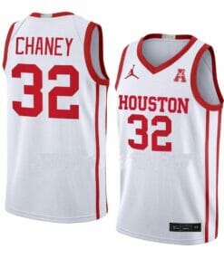 Men's #32 Reggie Chaney Jersey Houston Cougars College Basketball Jerseys White