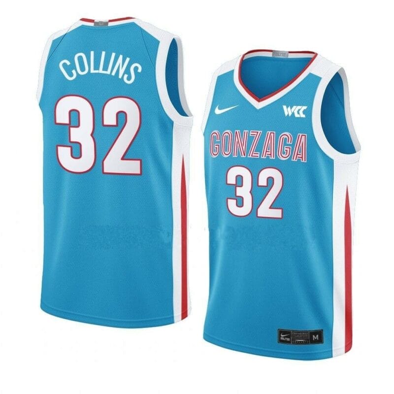 Men's #32 Zach Collins Jersey Gonzaga Bulldogs College Basketball Jerseys Blue 6 Men's #32 Zach Collins Jersey Gonzaga Bulldogs College Basketball Jerseys Blue
