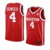 Men's #4 Darius Bowser Jersey Houston Cougars College Basketball Jerseys Red