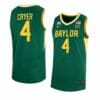Men's #4 Lj Cryer Anthracite Jersey Baylor Bears College Basketball Jerseys Green