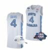 Men's #4 R.J. Davis Jersey North Carolina Tar Heels College Basketball Jerseys White