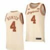 Men's #4 Tyrese Hunter Jersey Texas Longhorns College Basketball Jerseys Cream