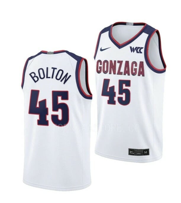 Men's #45 Rasir Bolton Jersey Gonzaga Bulldogs College Basketball Jerseys White 6 Men's #45 Rasir Bolton Jersey Gonzaga Bulldogs College Basketball Jerseys White
