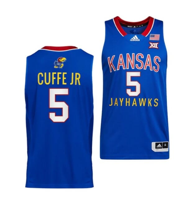 Men's #5 Kyle Cuffe Jr Jersey Kansas Jayhawks College Basketball Jerseys Royal Throwback 6 Men's #5 Kyle Cuffe Jr Jersey Kansas Jayhawks College Basketball Jerseys Royal Throwback