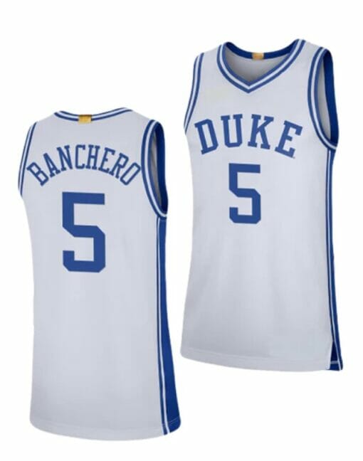 Men's #5 Paolo Banchero Jersey Duke Blue Devils College Basketball Jerseys White
