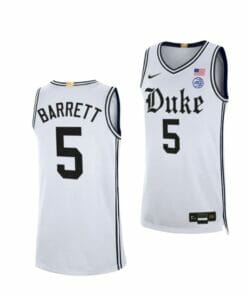 Men's #5 RJ Barrett Jersey Duke Blue Devils College Basketball Jerseys White Cameron