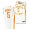 Men's #5 Zakai Zeigler Jersey Tennessee Volunteers College Basketball Jerseys White