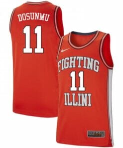 Men's Fighting Illini #11 Ayo Dosunmu Jersey Retro Orange Stitched College Basketball Jerseys