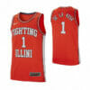 Men's Illinois Fighting Illini #1 Trent Frazier Jersey Limited College Basketball Jerseys Orange White 2 Men's Illinois Fighting Illini #1 Trent Frazier Jersey Limited College Basketball Jerseys Orange White