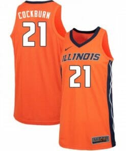 Mens Illinois Fighting Illini Kofi Cockburn Jersey #21 Orange NCAA Basketball Jerseys