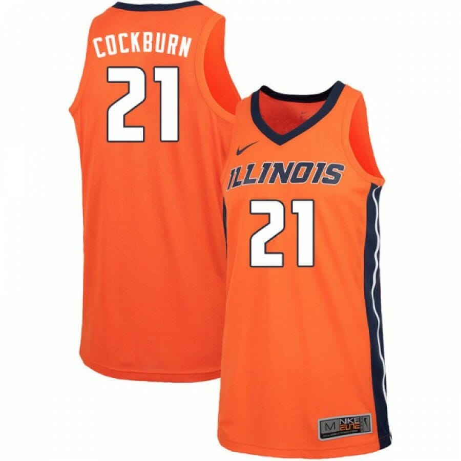 Mens Illinois Fighting Illini Kofi Cockburn Jersey #21 Orange NCAA Basketball Jerseys 1 Mens Illinois Fighting Illini Kofi Cockburn Jersey #21 Orange NCAA Basketball Jerseys