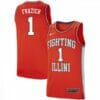 Mens Illinois Fighting Illini Trent Frazier Jersey #1 Retro Orange University College Basketball Jerseys