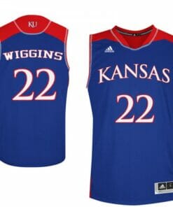 Men's Jayhawks #22 Andrew Wiggins Jersey Royal Player College Basketball Jerseys