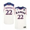 Men's Jayhawks #22 Andrew Wiggins Jersey White College Basketball Jerseys