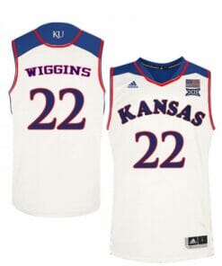 Men's Jayhawks #22 Andrew Wiggins Jersey White College Basketball Jerseys