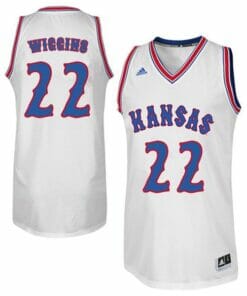 Men's Jayhawks #22 Andrew Wiggins Jersey White Retro College Basketball Jerseys