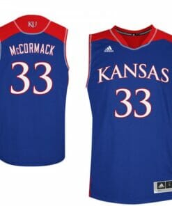 Mens Jayhawks #33 David McCormack Jersey Blue College Basketball Jerseys