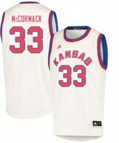 Mens Jayhawks #33 David McCormack Jersey Cream University College Basketball Jerseys