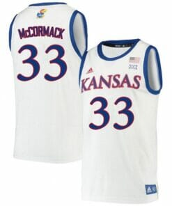 Mens Jayhawks #33 David McCormack Jersey White College Basketball Jerseys
