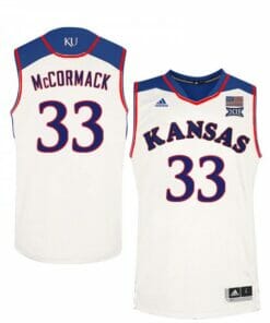 Mens Jayhawks #33 David McCormack Jersey White Stitched College Basketball Jerseys