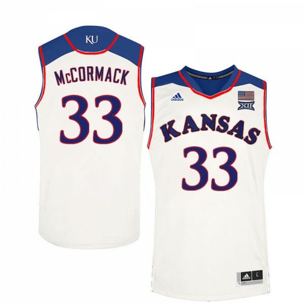 Mens Jayhawks #33 David McCormack Jersey White Stitched College Basketball Jerseys 6 Mens Jayhawks #33 David McCormack Jersey White Stitched College Basketball Jerseys
