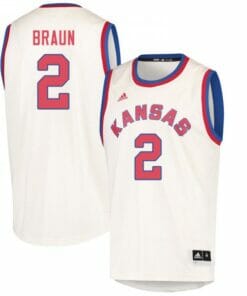 Mens Kansas #2 Christian Braun Jersey Cream Stitched College Basketball Jerseys