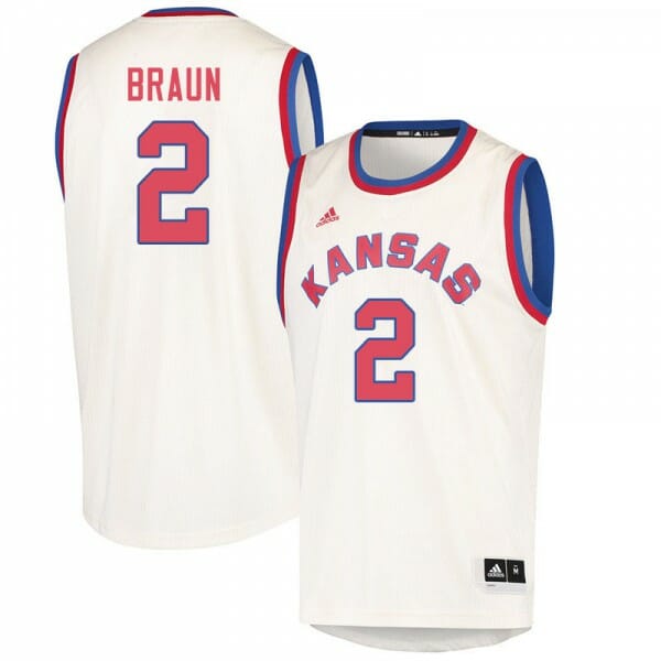 Mens Kansas #2 Christian Braun Jersey Cream Stitched College Basketball Jerseys 6 Mens Kansas #2 Christian Braun Jersey Cream Stitched College Basketball Jerseys