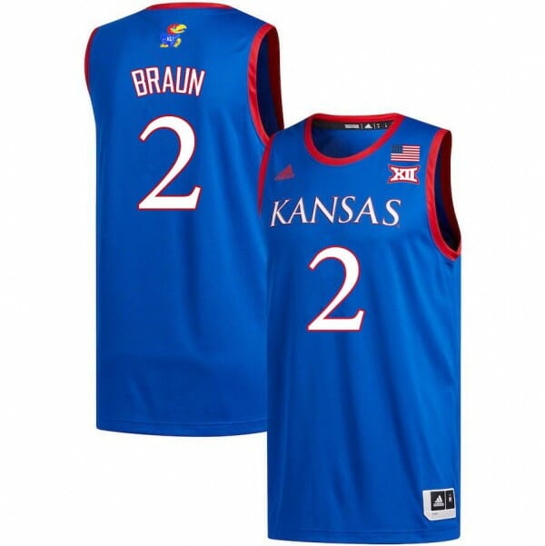 Mens Kansas #2 Christian Braun Jersey Royal Stitched College Basketball Jerseys 1 Mens Kansas #2 Christian Braun Jersey Royal Stitched College Basketball Jerseys