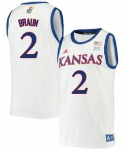 Mens Kansas #2 Christian Braun Jersey White Alumi College Basketball Jerseys