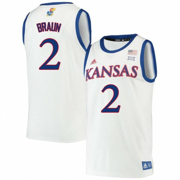 Mens Kansas #2 Christian Braun Jersey White Alumi College Basketball Jerseys 6 Mens Kansas #2 Christian Braun Jersey White Alumi College Basketball Jerseys