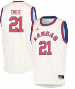 Men's Kansas Jayhawks #21 Joel Embiid Jersey Cream High School NCAA College Basketball Jerseys
