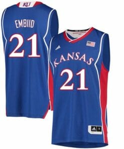 Men's Kansas Jayhawks #21 Joel Embiid Jersey Royal Classic NCAA College Basketball Jerseys
