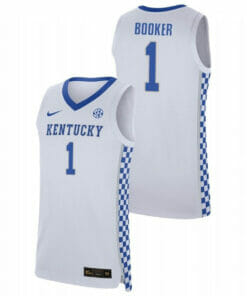 Men’s Kentucky Wildcats #1 White Devin Booker Jersey College Basketball Jerseys