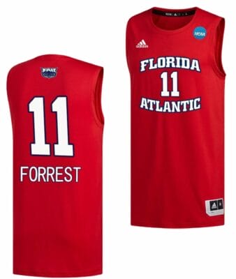 Michael Forrest Jersey FAU Owls College Basketball 2023 NCAA March Madness Red #11 6 Michael Forrest Jersey FAU Owls College Basketball 2023 NCAA March Madness Red #11