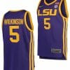 Mwani Wilkinson Jersey LSU Tigers College Basketball Purple #5