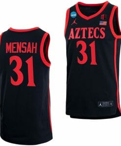 Nathan Mensah Jersey San Diego State Aztecs College Basketball 2023 NCAA March Madness Black #31