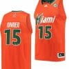 Norchad Omier Jersey Miami Hurricanes College Basketball Reverse Retro Orange #15 4 Norchad Omier Jersey Miami Hurricanes College Basketball Reverse Retro Orange #15