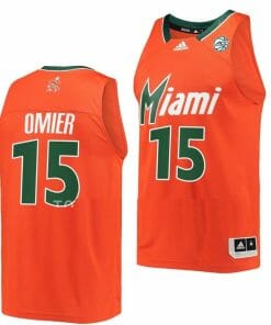 Norchad Omier Jersey Miami Hurricanes College Basketball Reverse Retro Orange #15