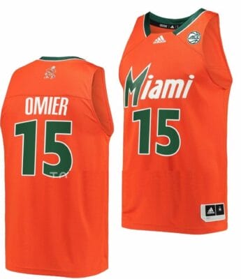 Norchad Omier Jersey Miami Hurricanes College Basketball Reverse Retro Orange #15 8 Norchad Omier Jersey Miami Hurricanes College Basketball Reverse Retro Orange #15