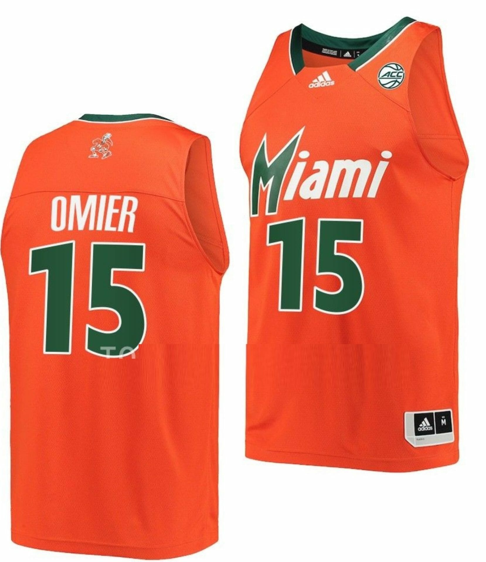 Norchad Omier Jersey Miami Hurricanes College Basketball Reverse Retro Orange #15 1 Norchad Omier Jersey Miami Hurricanes College Basketball Reverse Retro Orange #15